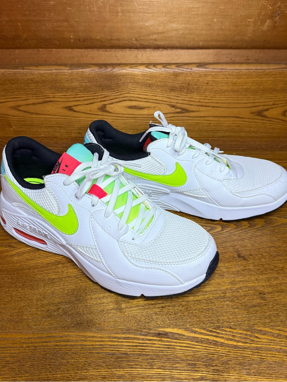 Nike Air Max Size 10 White Sneakers with Neon Green Logo
